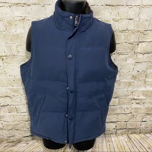 Aeropostale Blue Faux Fur Zip Up Puffer Vest